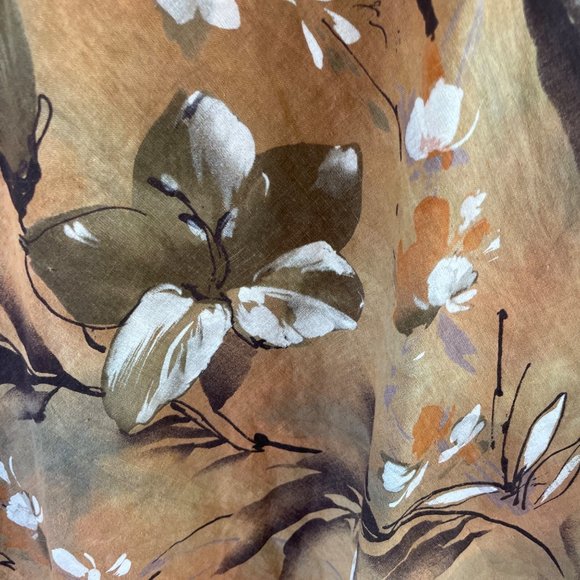 Austin Reed Floral A-Line Skirt - Brown and Orange - Picture 3 of 7